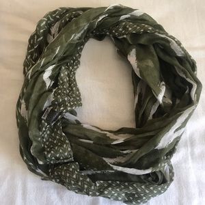Olive Green Watercolor Design Infinity Scarf